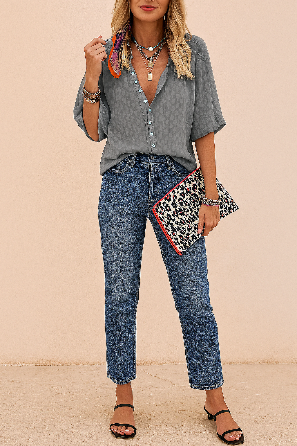 Billie | Oversized Sommerbluse i 100% Let Bomuld med Knaplukning 5