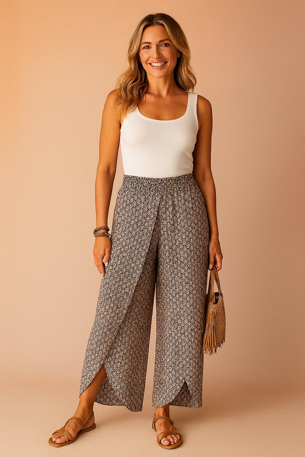 Dame Bukser Mønstret Størrelse M Polyester Brede 0