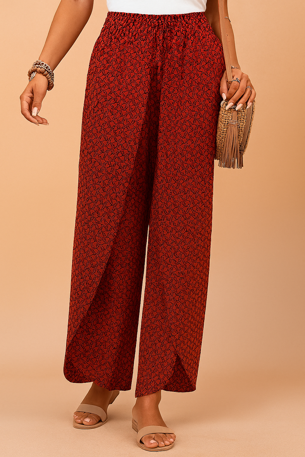 Dame Bukser Mønstret Størrelse M Polyester Brede 2